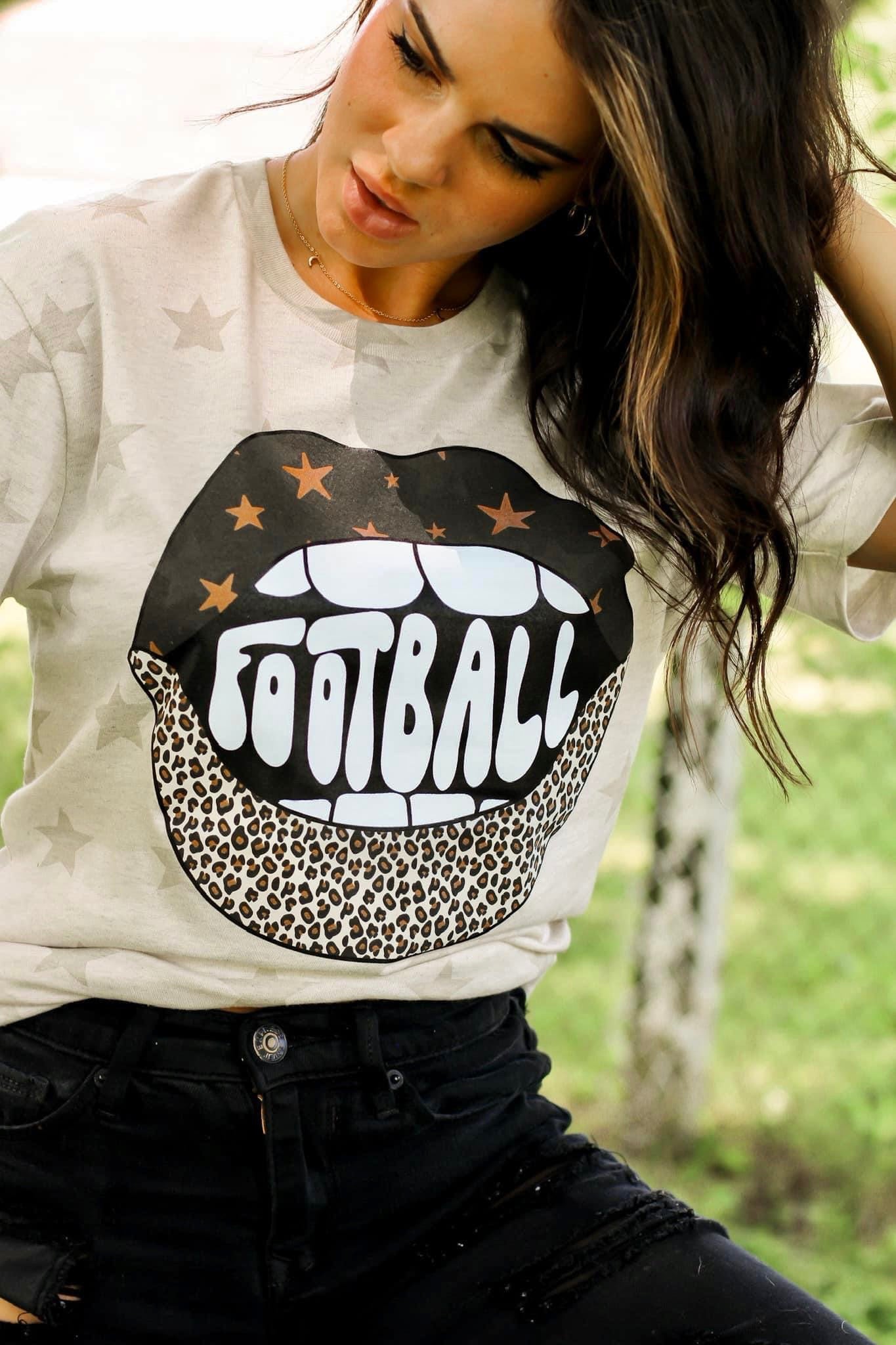 Football Lips | Natural Heather Star | Short Sleeve