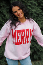 Load image into Gallery viewer, Merry | Pink | Sweatshirt
